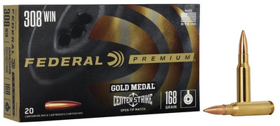 FED GOLD MEDAL 308WIN 168GR CENTERSTRIKE 20/10 3 FED GOLD MEDAL 308WIN 168GR CENTERSTRIKE 20/10