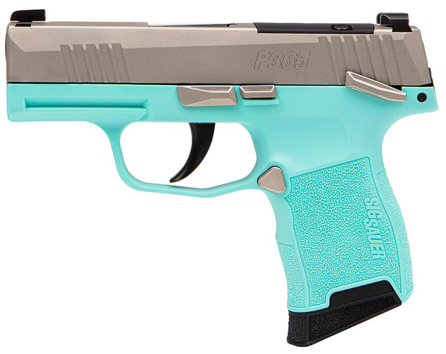SIG P365 380ACP 3.1 OR NICKEL/TURQUOISE 10RD 3 SIG P365 380ACP 3.1 OR NICKEL/TURQUOISE 10RD
