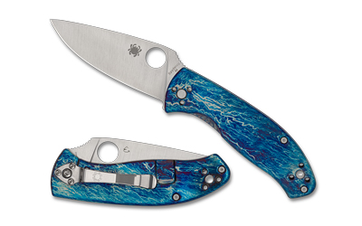 SPYDERCO TENACIOUS TI DISRY BLU/SLV 3 SPYDERCO TENACIOUS TI DISRY BLU/SLV
