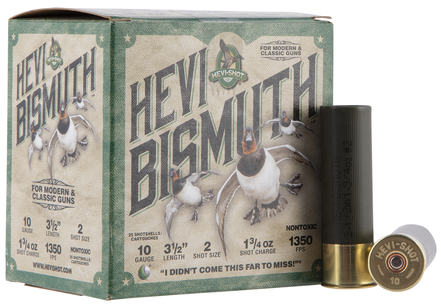 HEVI-Shot HS15502 HEVI-Bismuth 10Gauge 3.50" 1 3/4oz Bismuth 2Shot 25 Per Box/10 Case 3 HEVI-Shot HS15502 HEVI-Bismuth 10Gauge 3.50" 1 3/4oz Bismuth 2Shot 25 Per Box/10 Case