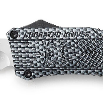 CobraTec Knives LCFCTK1LTNS CTK-1  Large 3.75" OTF Tanto Plain D2 Steel Blade/Carbon Fiber Aluminum Handle Features Glass Breaker Includes Pocket Clip