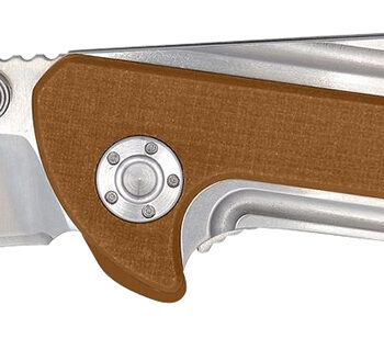Camillus 19196 Sevens  2.75" Folding Plain Silver AUS-8 Carbonitride Titanium Blade, Desert Tan/SS G10/SS Handle