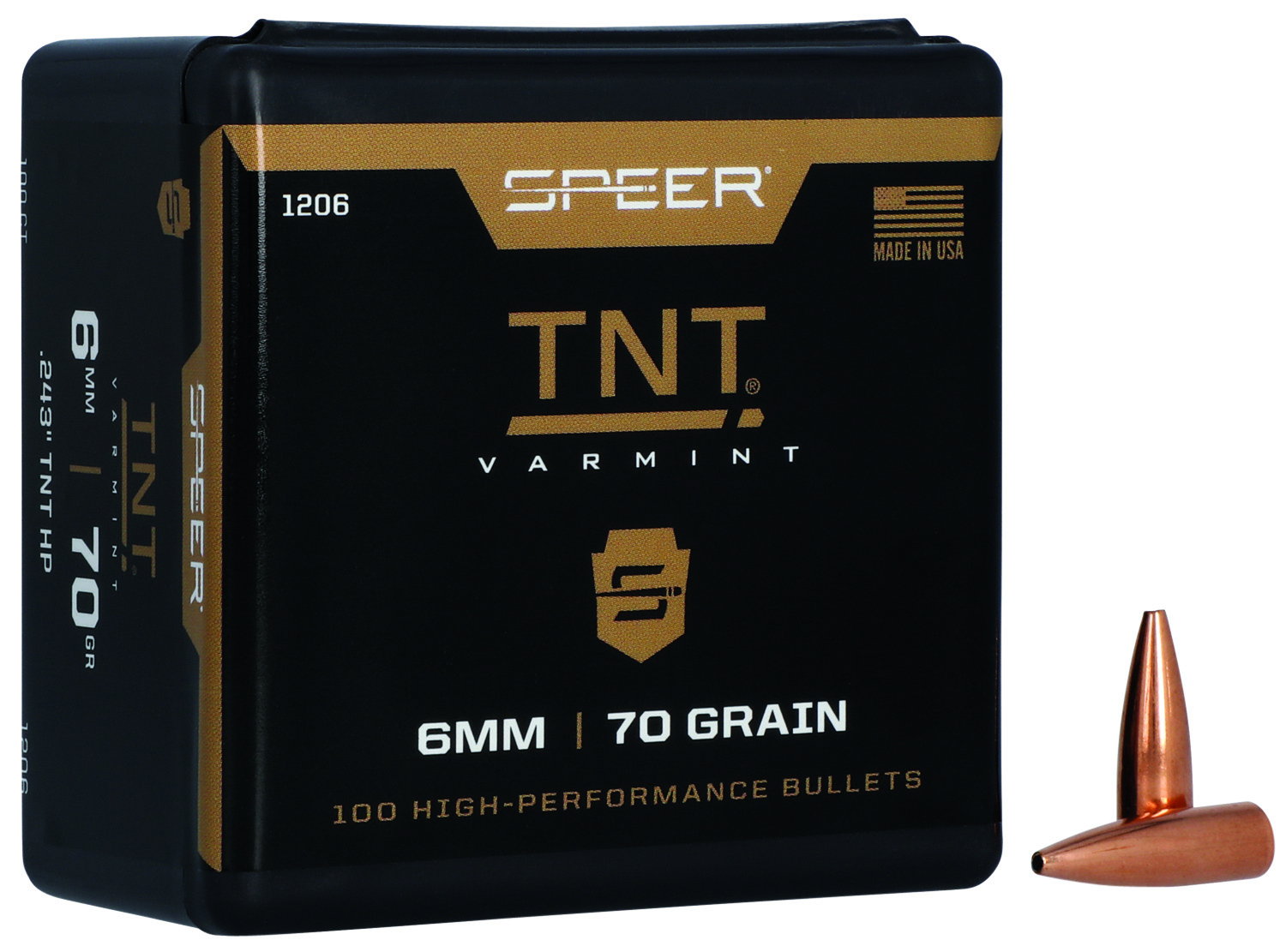Speer 1206 TNT 6mm 70gr Jacketed Hollow Point 100 Per Box/5 Case 3 Speer 1206 TNT 6mm 70gr Jacketed Hollow Point 100 Per Box/5 Case