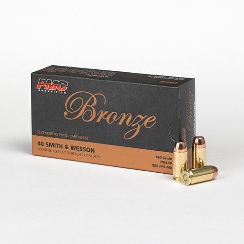 PMC Bronze 40 S&W Handgun Ammunition 180 gr FMJ 985 fps 50/ct 3 PMC Bronze 40 S&W Handgun Ammunition 180 gr FMJ 985 fps 50/ct