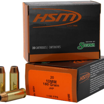 HSM 10MM15N20 Pro Pistol  10mm Auto 180 gr Jacket Hollow Point 20 Per Box/ 20 Case