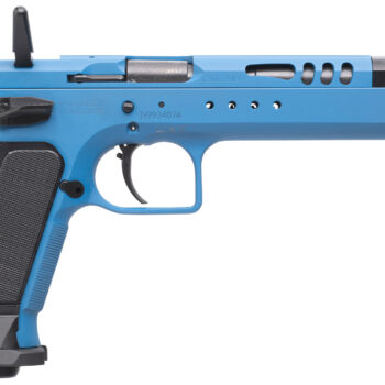 Tanfoglio IFG TFDOM9 Domina  9mm Luger Caliber with 5.20" Barrel, 17+1 or 19+1 Capacity, Overall Blue Finish Steel, Beavertail Frame, Ported Slide & Black Polymer Grip