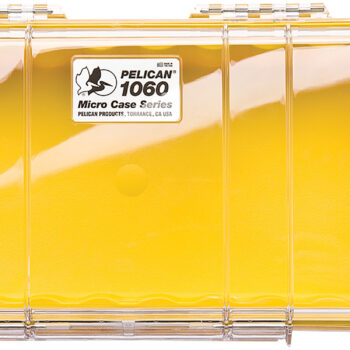 Pelican 1060027100 Micro Case  Yellow/Clear Polycarbonate 9.88" Long