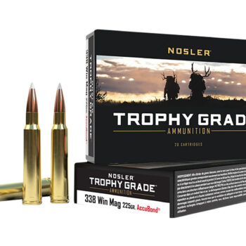 Nosler 60074 Trophy Grade  338WinMag 225gr Nosler AccuBond 20 Per Box/10 Case