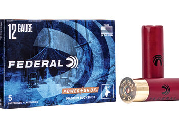 FED PWRSHK 12GA 3" MG #4 BCK 5/250