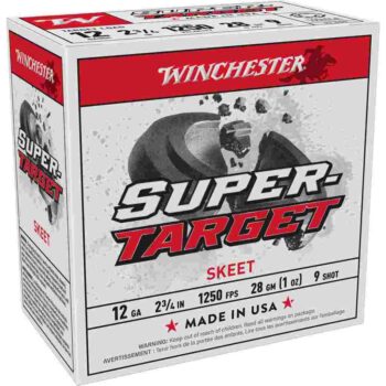 Winchester Super-Target Shotshells 12 ga 2-3/4" 1 oz 1250 fps #9 25/ct
