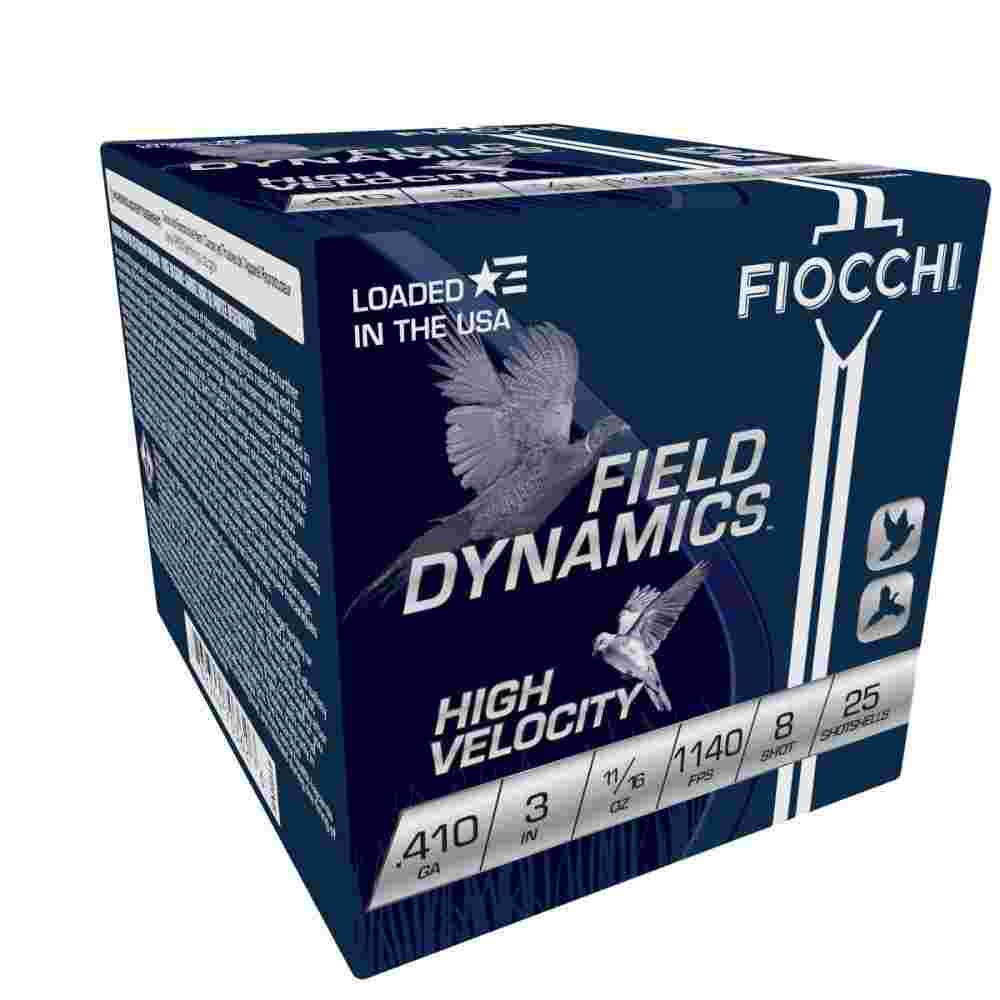 Fiocchi High Velocity - .410ga 3" #8-Shot 11/16oz. 25/Box 3 Fiocchi High Velocity - .410ga 3" #8-Shot 11/16oz. 25/Box