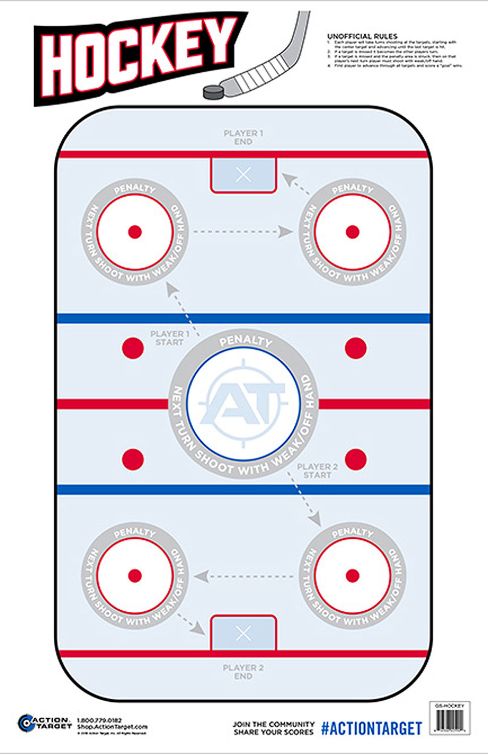 Action Target GSHOCKEY100 Entertainment Hockeye Paper Hanging 23" x 35" Blue/White 100 Per Box 3 Action Target GSHOCKEY100 Entertainment Hockeye Paper Hanging 23" x 35" Blue/White 100 Per Box