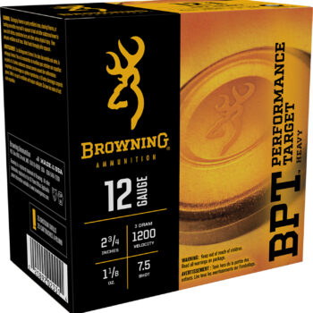 Browning Ammo B193621227 BPT Performance Target Heavy 12Gauge 2.75" 1 1/8oz 7.5Shot 25 Per Box/10 Case