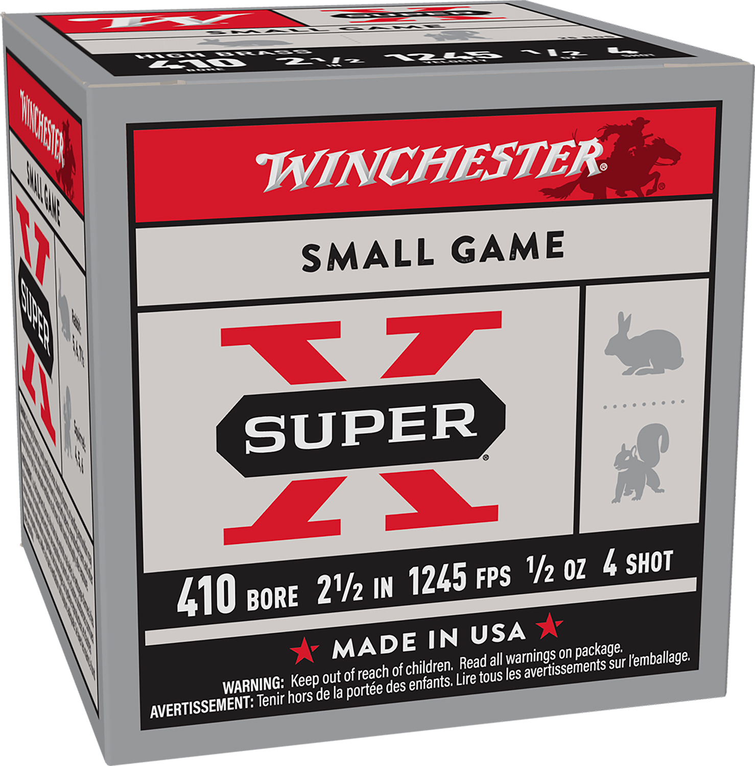 Winchester Ammo X414 Super X Heavy Game Load High Brass 410Gauge 2.50" 1/2oz 4Shot 25 Per Box/10 Case 3 Winchester Ammo X414 Super X Heavy Game Load High Brass 410Gauge 2.50" 1/2oz 4Shot 25 Per Box/10 Case