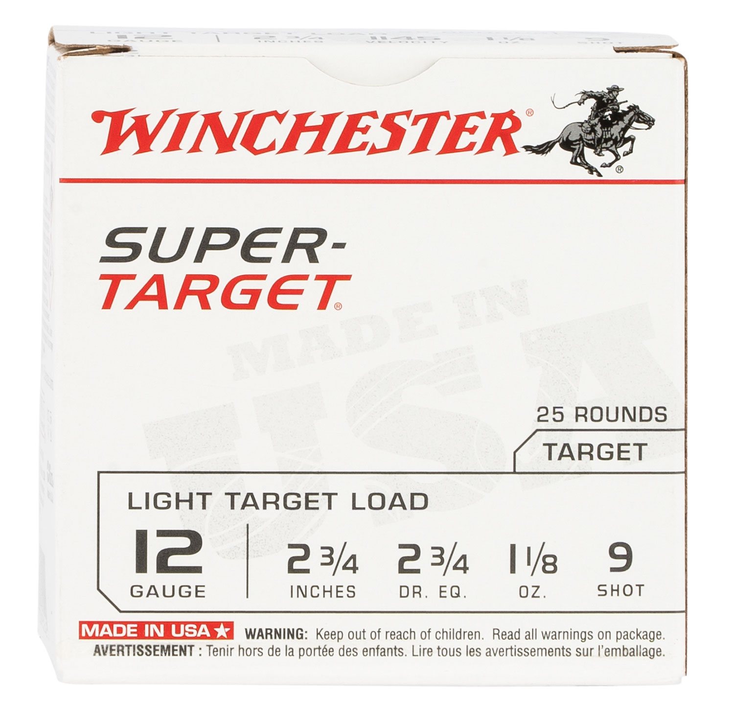 Winchester Ammo TRGT129 Super-Target Light Target 12Gauge 2.75" 1 1/8oz 9Shot 25 Per Box/10 Case 3 Winchester Ammo TRGT129 Super-Target Light Target 12Gauge 2.75" 1 1/8oz 9Shot 25 Per Box/10 Case