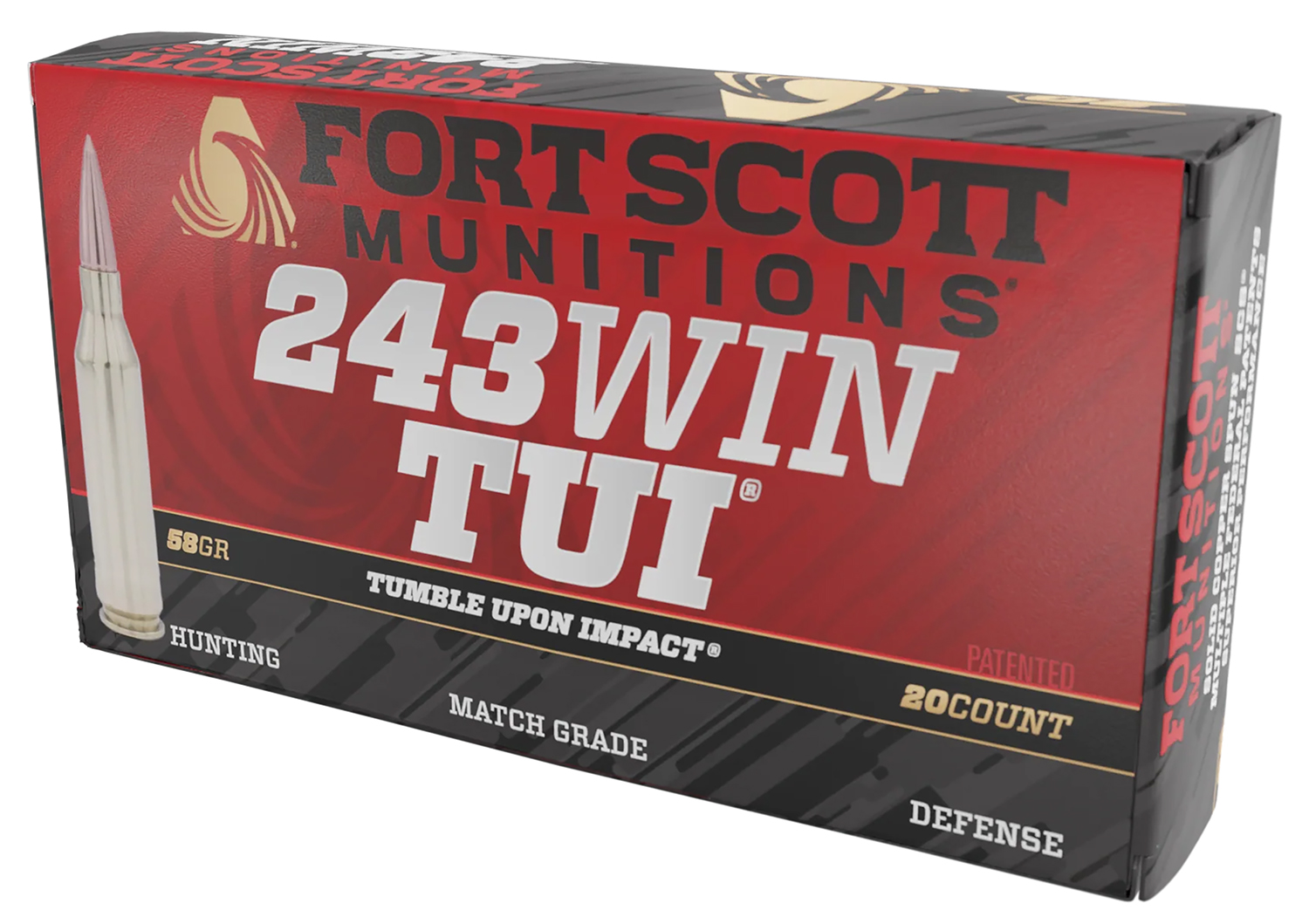 Fort Scott Munitions 243058SCV Tumble Upon Impact (TUI) Rifle 243Win 58gr Solid Copper Spun 20 Per Box/10 Case 3 Fort Scott Munitions 243058SCV Tumble Upon Impact (TUI) Rifle 243Win 58gr Solid Copper Spun 20 Per Box/10 Case