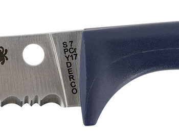 Spyderco K20SPR Counter Puppy  3.48" Fixed Serrated 7Cr17MoV SS Blade Purple Plastic Handle