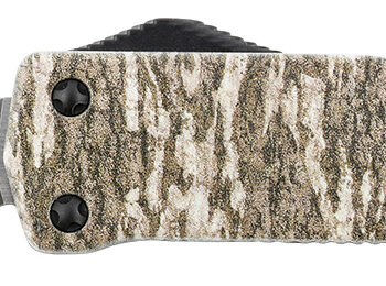 Templar Knife MZMOB121 Premium Weighted  Slim 3.16" OTF Dagger Plain Black Oxide Stonewashed D2 Steel Blade, 4.93" Mossy Oak Bottomland Aluminum Zinc Alloy Handle