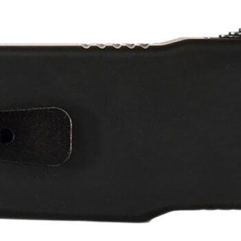 Templar Knife MZBR321 Premium Weighted  Slim 3.16" OTF Drop Point Plain Black Oxide Stonewashed Powder Coated D2 Steel Blade, 4.93" Black Aluminum/Rubber Handle