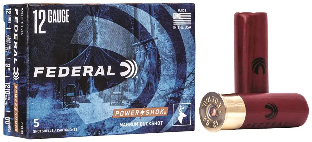 FEDERAL POWER SHOK AMO BUCKSHOT 12GA #00 BK 3" MAG 5RD (50 BOX CASE) 3 FEDERAL POWER SHOK AMO BUCKSHOT 12GA #00 BK 3" MAG 5RD (50 BOX CASE)