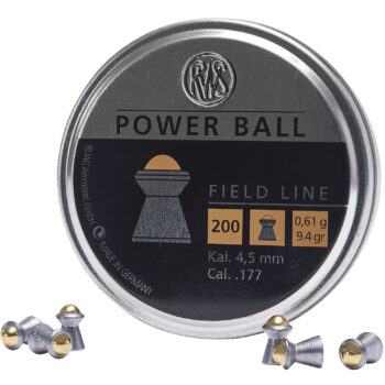 Umarex USA 2317414 Power Ball Field Line 177 Steel Lead Domed Pellet/ 200 Per Tin