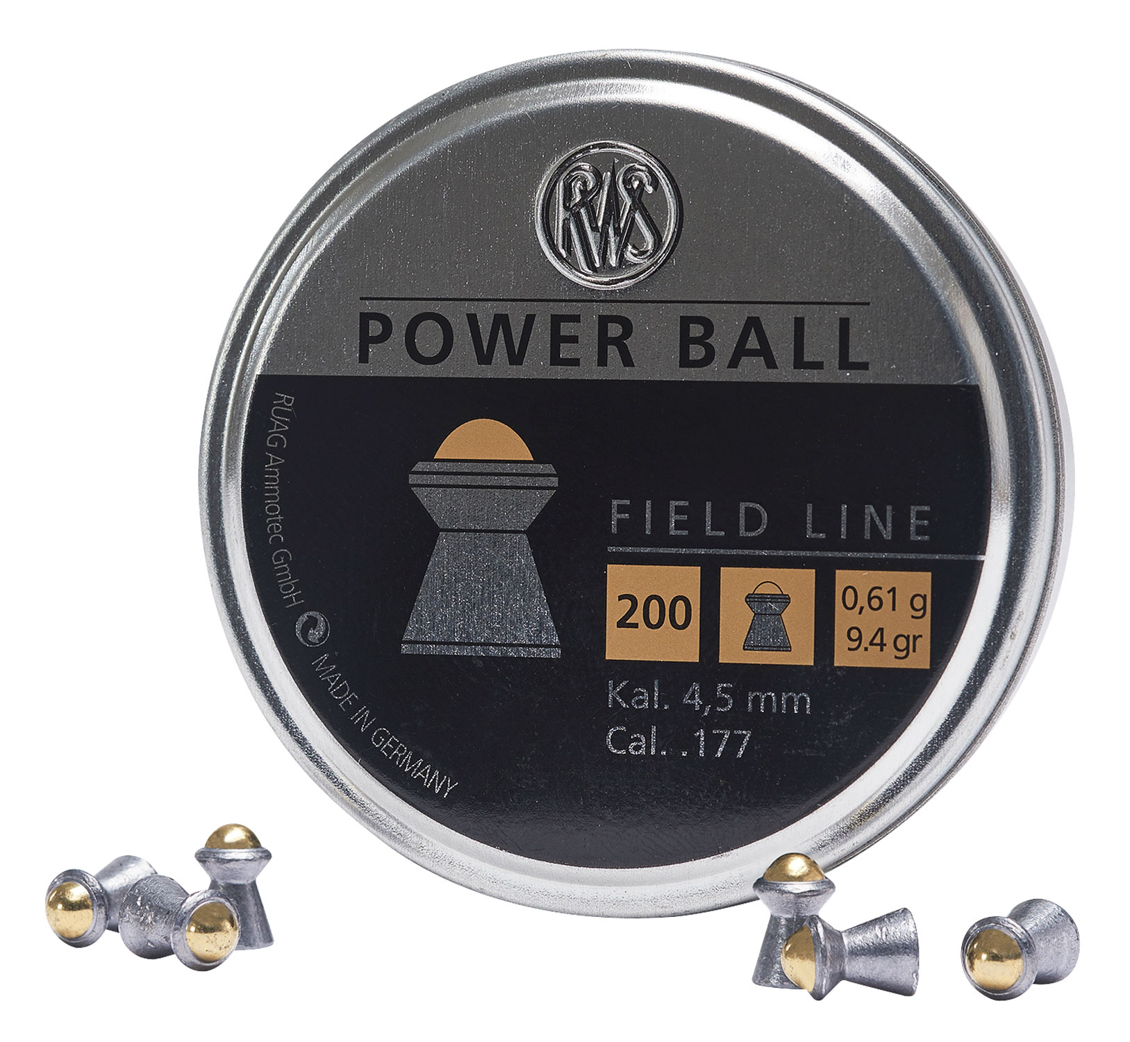 Umarex USA 2317414 Power Ball Field Line 177 Steel Lead Domed Pellet/ 200 Per Tin 3 Umarex USA 2317414 Power Ball Field Line 177 Steel Lead Domed Pellet/ 200 Per Tin