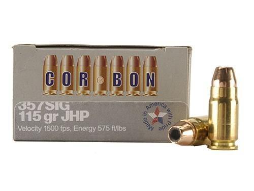 Corbon Self-Defense JHP Handgun Ammunition .357 SIG 115 gr JHP 1500 fps 20/box 3 Corbon Self-Defense JHP Handgun Ammunition .357 SIG 115 gr JHP 1500 fps 20/box