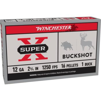 Winchester Super-X Buckshot Shotshells 12 ga 2-3/4" 1350 fps #1B 5/ct