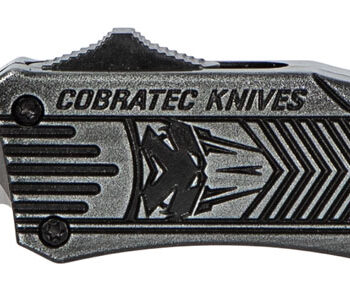 CobraTec Knives SSWCTK1STNS CTK-1  Small 2.75" OTF Tanto Plain D2 Steel Blade/Black Stonewashed Aluminum Handle Features Glass Breaker Includes Pocket Clip