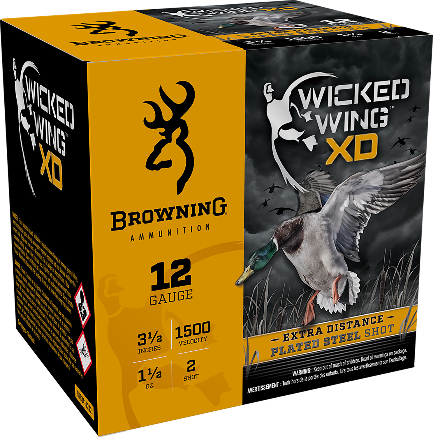 Browning Ammo B193411242 Wicked Wing XD 12Gauge 3.50" 1 1/2oz 2Shot 25 Per Box/10 Case 3 Browning Ammo B193411242 Wicked Wing XD 12Gauge 3.50" 1 1/2oz 2Shot 25 Per Box/10 Case