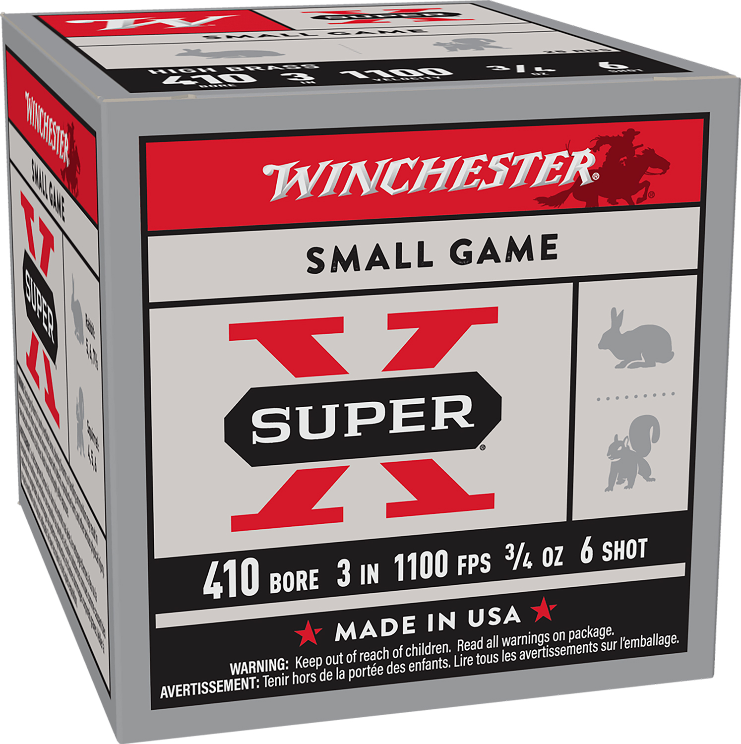 Winchester Ammo X413H6 Super X Heavy Game Load High Brass 410Gauge 3" 3/4oz 6Shot 25 Per Box/10 Case 3 Winchester Ammo X413H6 Super X Heavy Game Load High Brass 410Gauge 3" 3/4oz 6Shot 25 Per Box/10 Case