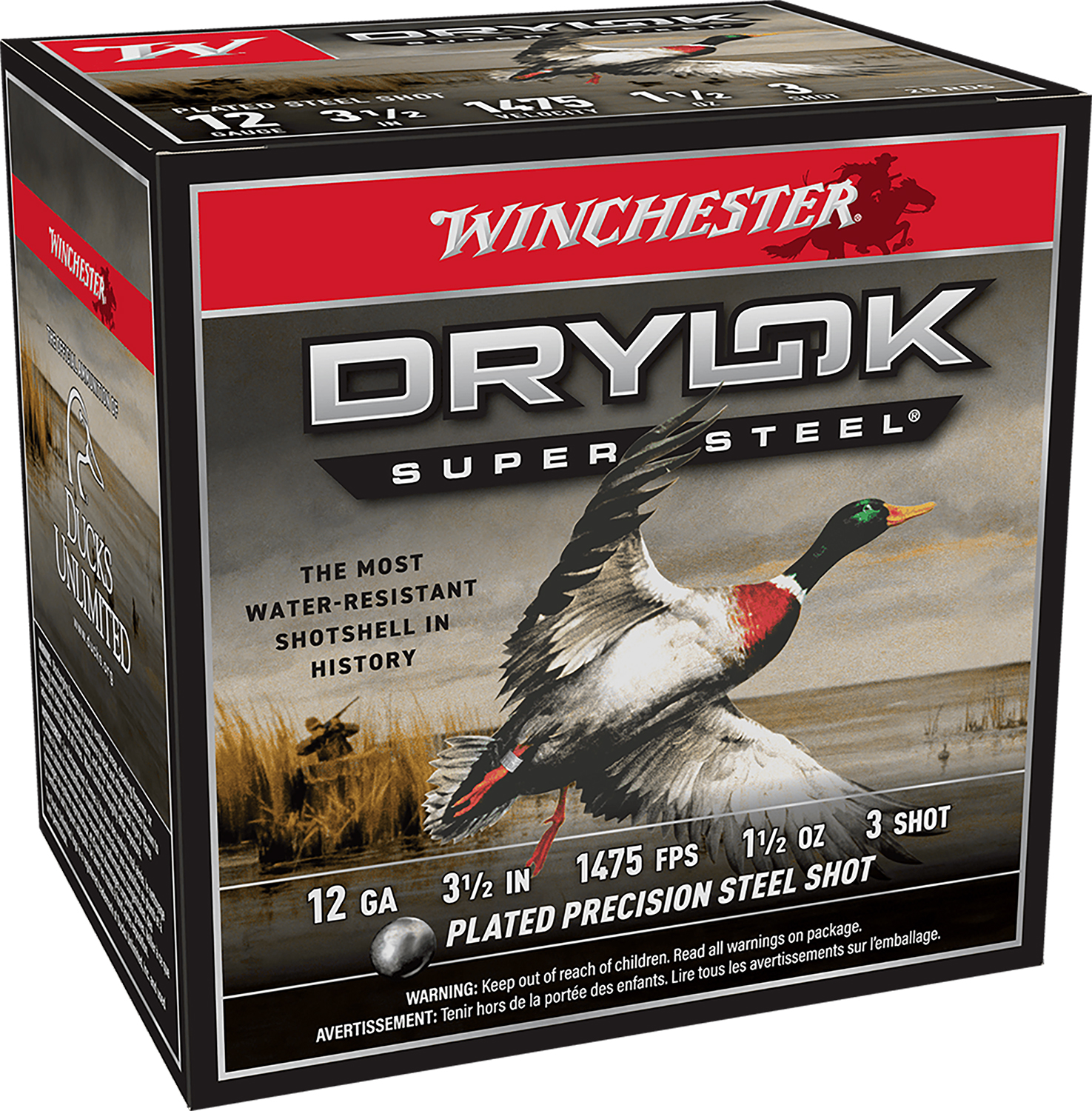 Winchester Ammo SSH12LH3 Drylok Super Steel High Velocity 12Gauge 3.50" 1 1/2oz 3Shot 25 Per Box/10 Case 3 Winchester Ammo SSH12LH3 Drylok Super Steel High Velocity 12Gauge 3.50" 1 1/2oz 3Shot 25 Per Box/10 Case