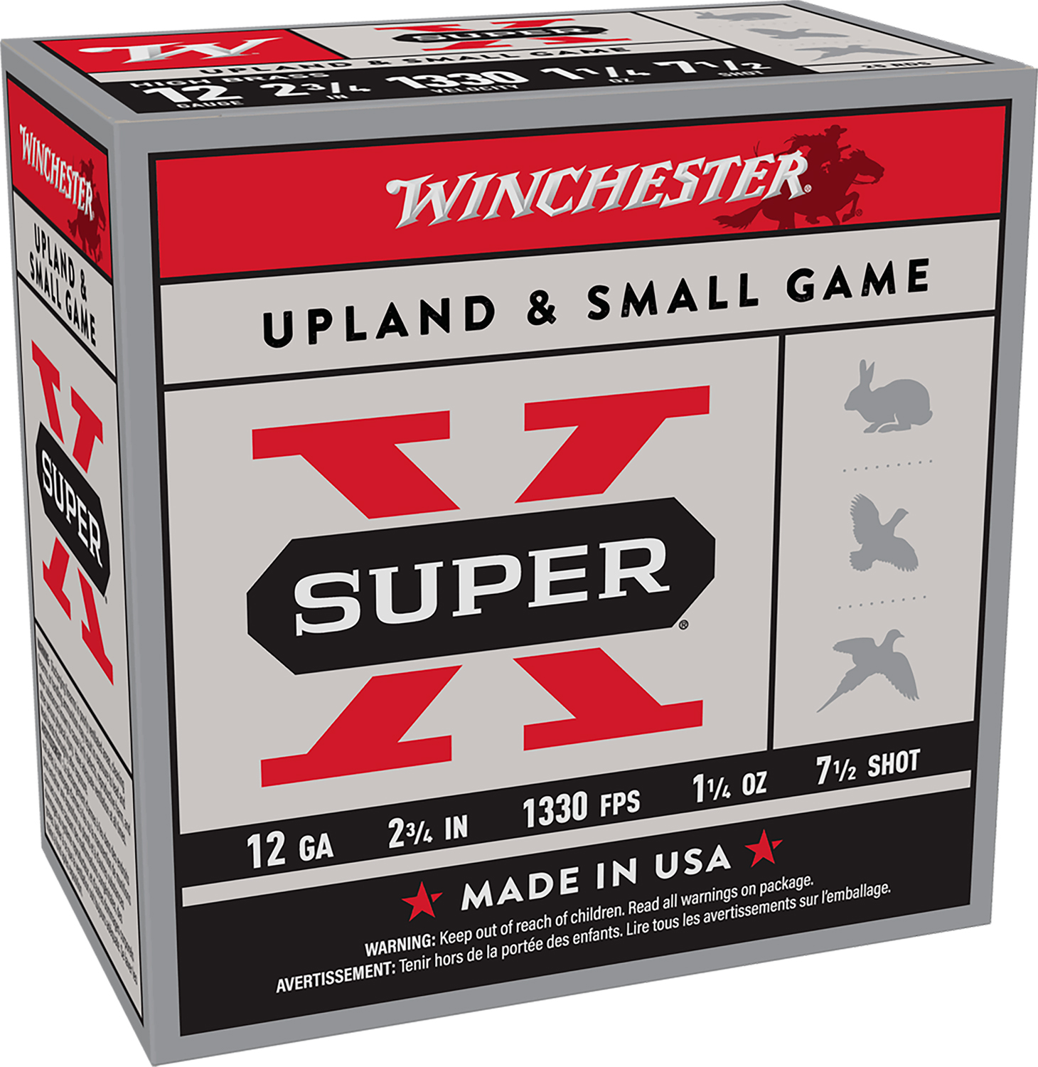 Winchester Ammo X127 Super X Game Load High Brass 12Gauge 2.75" 1 1/4oz 7.5Shot 25 Per Box/10 Case 3 Winchester Ammo X127 Super X Game Load High Brass 12Gauge 2.75" 1 1/4oz 7.5Shot 25 Per Box/10 Case