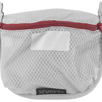 Vertx VTX5200AGYNA Overflow Pouch Medium Size made of White Nylon with Mesh & Red Accents, YKK Zipper & Durable Hook Back Panel 5" W x 7.25" H Dimensions