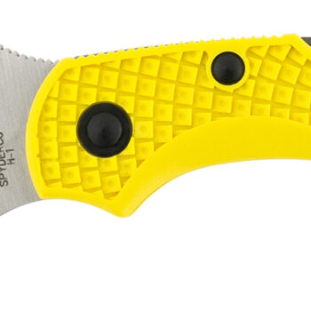 Spyderco C28SYL2HB Dragonfly 2 Salt 2.30" Folding Hawkbill Serrated H2 Steel Blade Yellow FRN Handle, Includes Pocket Clip