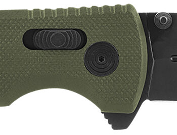 S.O.G SOG12610257 Pentagon XR 3.60" Folding Spear Point Plain Black TiNi Cryo CTS XHP Blade/OD Green G10 Handle Includes Pocket Clip