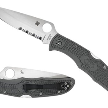Spyderco C10PSFG Endura 4 Lightweight 3.75" Folding Part Serrated Satin VG-10 SS Blade/Foliage Green Bi-Directional Texturing FRN Handle Includes Pocket Clip