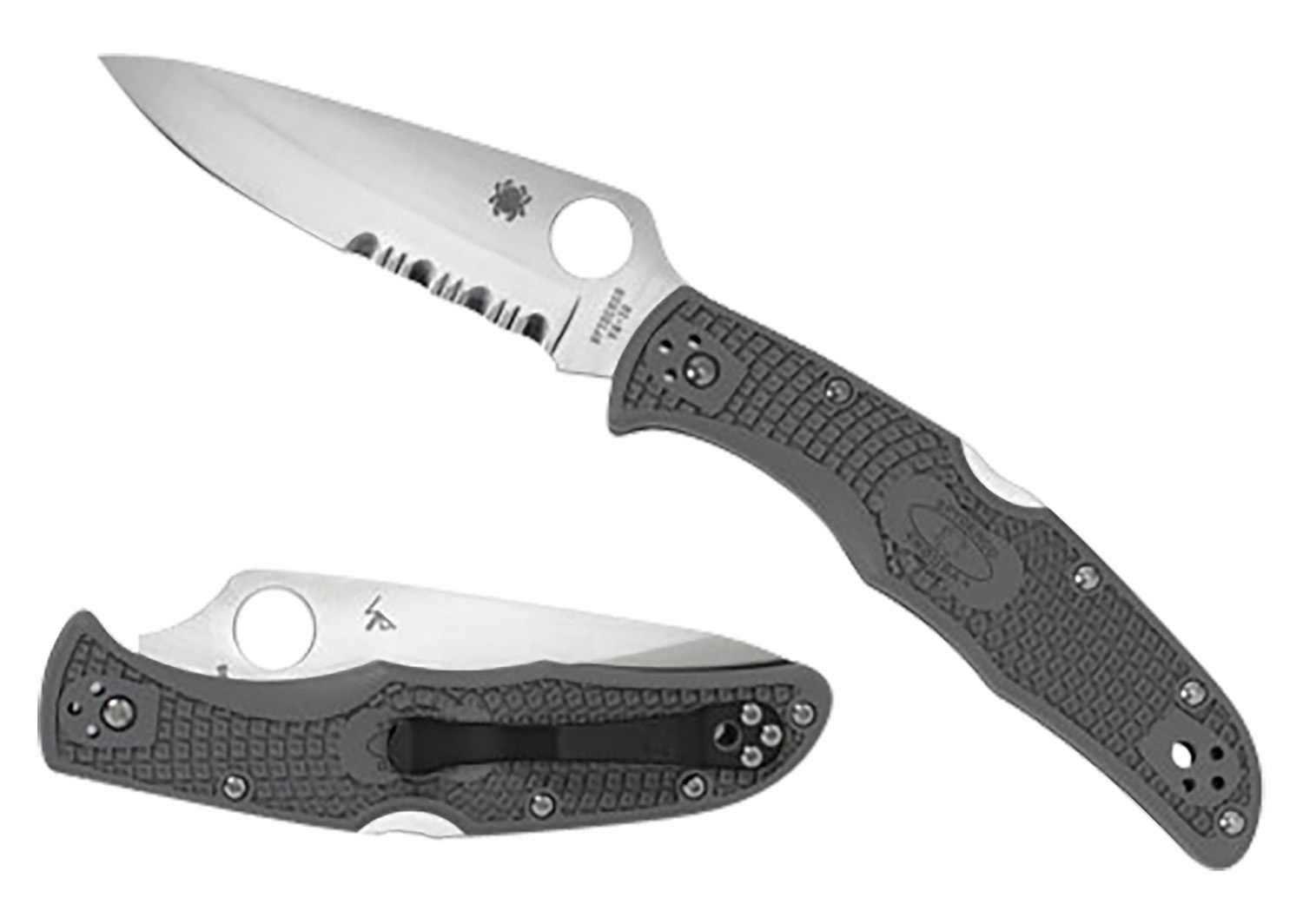 Spyderco C10PSFG Endura 4 Lightweight 3.75" Folding Part Serrated Satin VG-10 SS Blade/Foliage Green Bi-Directional Texturing FRN Handle Includes Pocket Clip 3 Spyderco C10PSFG Endura 4 Lightweight 3.75" Folding Part Serrated Satin VG-10 SS Blade/Foliage Green Bi-Directional Texturing FRN Handle Includes Pocket Clip