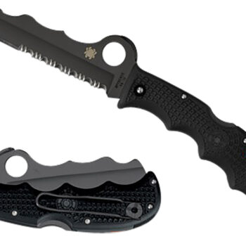 Spyderco C79PSBBK Assist Lightweight 3.69" Folding Part Serrated Black DLC VG-10 SS Blade/Black Textured FRN Handle Includes Glass Breaker/Pocket Clip
