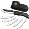 Outdoor Edge RL10C RazorLite 3.50" Folding Plain Black Oxide 420J2 SS Blade, Black TPR Handle 1 90157