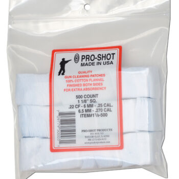 Pro-Shot 118500 Cleaning Patches  .22/ .270 Cal 1.125" Square Cotton Flannel 500 Pack