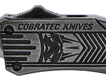 CobraTec Knives SSWCTK1SDNS CTK-1  Small 2.75" OTF Drop Point Plain D2 Steel Blade/Black Stonewashed Aluminum Handle Features Glass Breaker Includes Pocket Clip