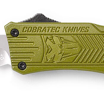 CobraTec Knives SODCTK1SDS CTK-1 Small 2.75" OTF Drop Point Part Serrated D2 Steel Blade/OD Green Aluminum Handle Features Glass Breaker Includes Pocket Clip