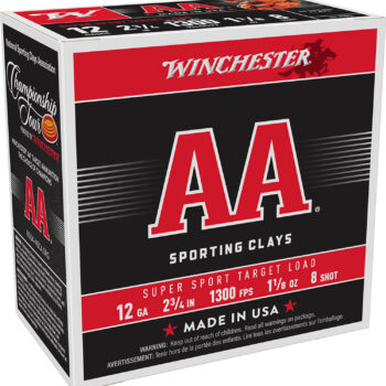 Winchester Ammo AASC128 AA Super Sport Sporting Clay 12Gauge 2.75" 1 1/8oz 8Shot 25 Per Box/10 Case