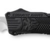 CobraTec Knives LBCTK1LDS CTK-1 Large 3.75" OTF Drop Point Part Serrated D2 Steel Blade/ Black Aluminum Handle Features Glass Breaker Includes Pocket Clip 2 123138