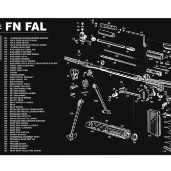 TekMat TEKR36FNFAL FN-FAL Cleaning Mat Black/White Rubber 12"x36" FN-FAL Parts Diagram