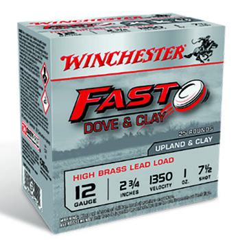 Winchester Ammo WFD127B Fast Dove & Clay High Brass 12Gauge 2.75" 1oz 7.5Shot 25 Per Box/10 Case