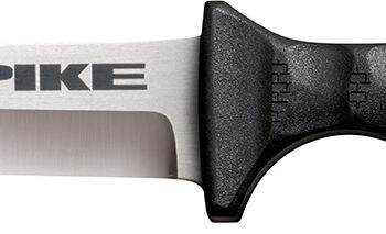 Cold Steel CS-53NCC Spike  4" Fixed Drop Point Plain Cryo 4116 SS Blade/Black Scalloped Griv-Ex Handle Includes Bead Chain Lanyard/Sheath