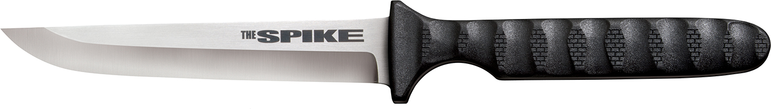 Cold Steel CS-53NCC Spike 4" Fixed Drop Point Plain Cryo 4116 SS Blade/Black Scalloped Griv-Ex Handle Includes Bead Chain Lanyard/Sheath 3 Cold Steel CS-53NCC Spike 4" Fixed Drop Point Plain Cryo 4116 SS Blade/Black Scalloped Griv-Ex Handle Includes Bead Chain Lanyard/Sheath