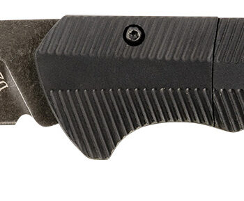 Templar Knife AAABK321 Auto Assist  3.50" Folding Drop Point Plain Black Oxide Stonewashed D2 Steel Blade, 4.25" Aluminum Handle